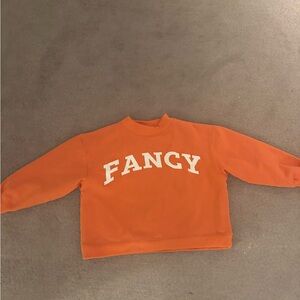 Orange Sweatshirt with White Lettering